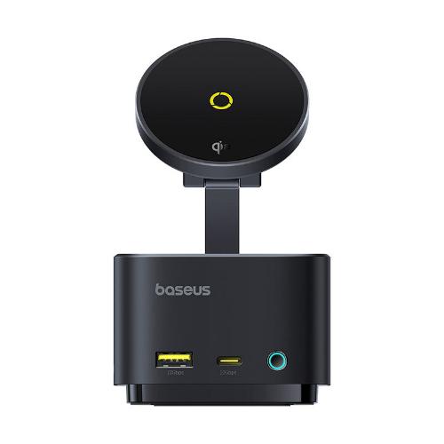Baseus Mag Pro Series II 7-in-1 HUB Magnetic Wireless Charging, 15Watts, Cosmic Black - B00072900121-00