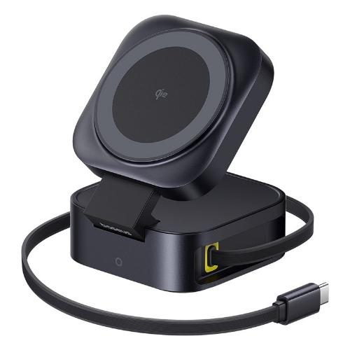 Baseus Pico Go Series 2-in-1 Magnetic Wireless Charger, 67Watts, Cosmic Black - P10276800123