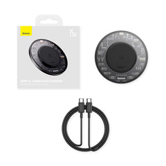 Baseus Simple 2 Wireless Charger, 15Watts, Cluster Black - CCJJ050001