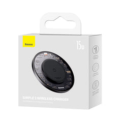 Baseus Simple 2 Wireless Charger, 15Watts, Cluster Black - CCJJ050001