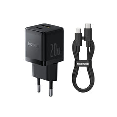 Baseus Palm Fast Wall Charger, TypeC & USB, 20Watts, Black - P10111608113-00