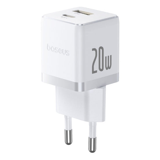 Baseus Palm Fast Wall Charger, TypeC & USB, 20Watts, White - P10111608213-00