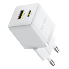 Baseus Palm Fast Wall Charger, TypeC & USB, 20Watts, White - P10111608213-00
