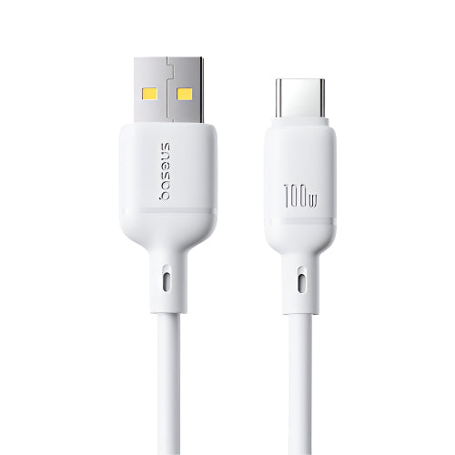 Baseus Silky Series Fast Charging Cable, USB to Type-C, 1Mm, 100Watts, Moon White - P10377703213-00
