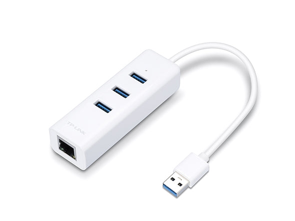 Tp-Link Usb 3.0 3-Port Hub & Gigabit Ethernet Adapter-White - UE330