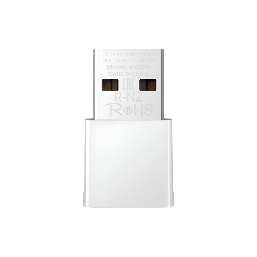 Tp-link Nano Wireless Dual Band USB Adapter, 867 Mbps (5 GHz) & 400 Mbps, White - MA30N