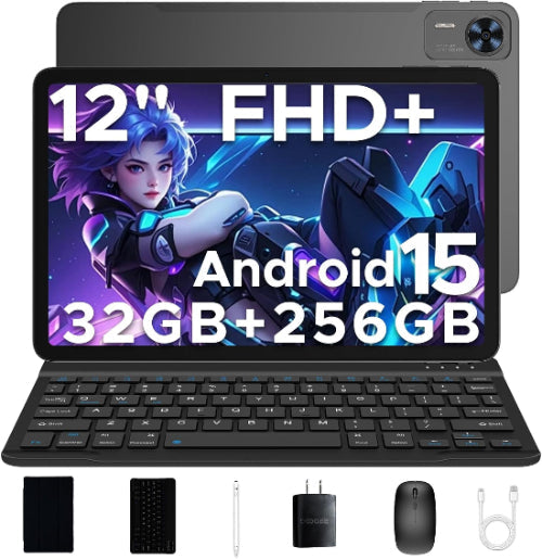 Doogee T36 VIP Edition, 20GB (8GB+Up to 12GB Extended) & 256GB, 12Inch, 8800MAh, Black - T36 VIP Edtion BLK