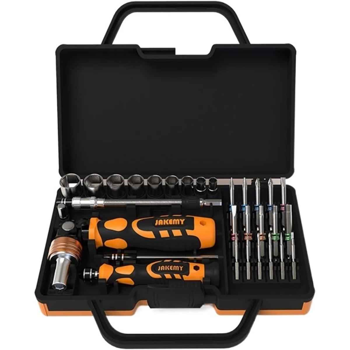 JAKEMY JM-6123 31 pcs Professional Watch Repair Hardware Kit Wrench All Purpose Tool Box