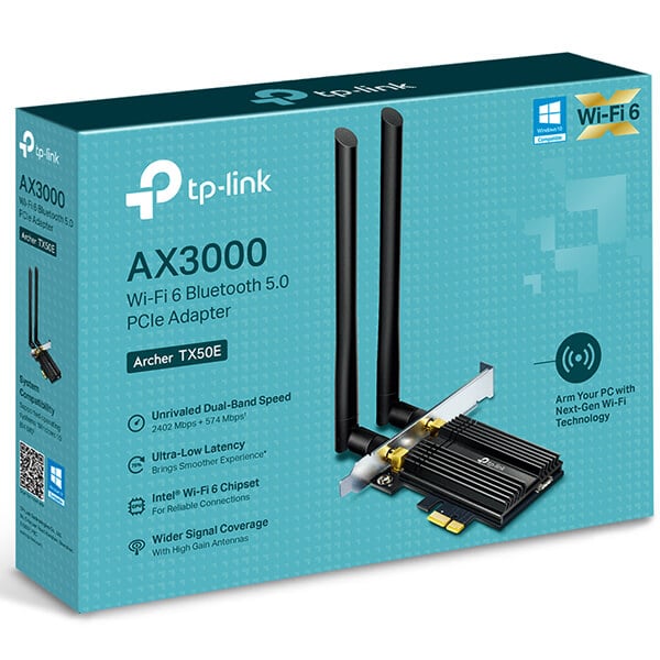 Tp Link Archer TX50E AX3000 Wi Fi 6 Bluetooth 5.2 Pcie Adapter