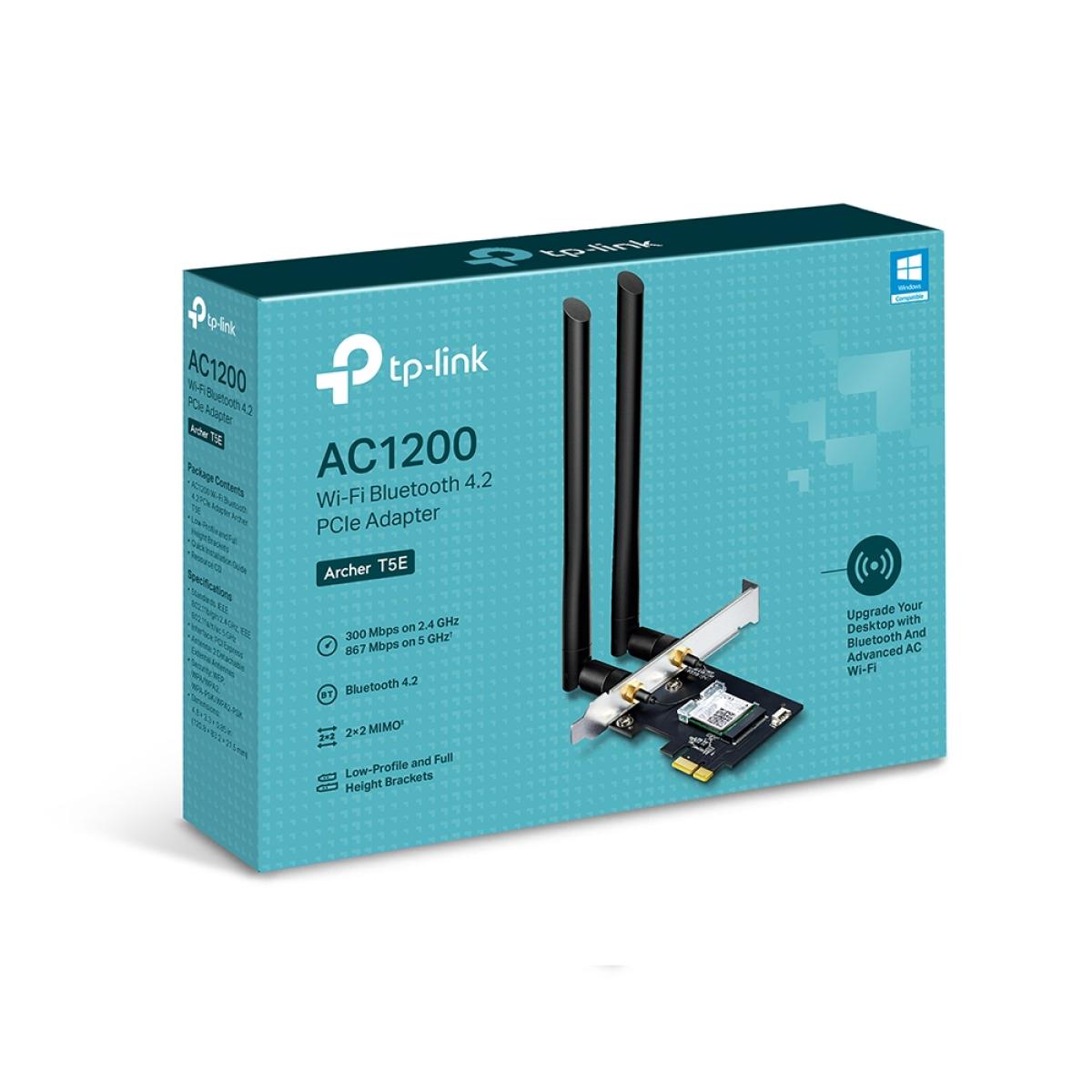 TP - Link AC1200 PCIe Adapter - Archer T5E Bluetooth 4.2, Dual Band Wireless Network Card (2.4Ghz and 5Ghz)