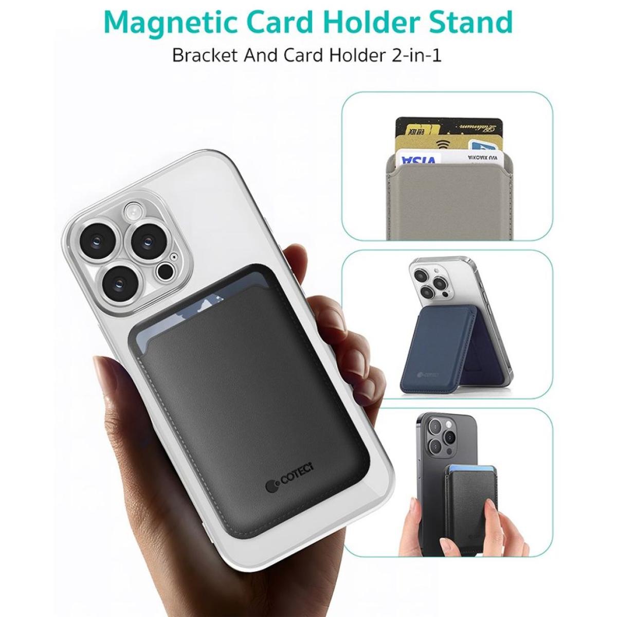 COTECi TR - 052 MagSafe Card Holder and a Mobile Stand - Black