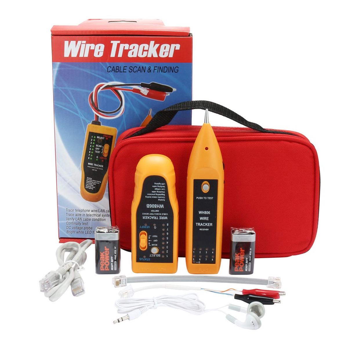 WH806B Telephone RJ45 RJ11 Cable Tracker Kit Ethernet LAN Cable Tester