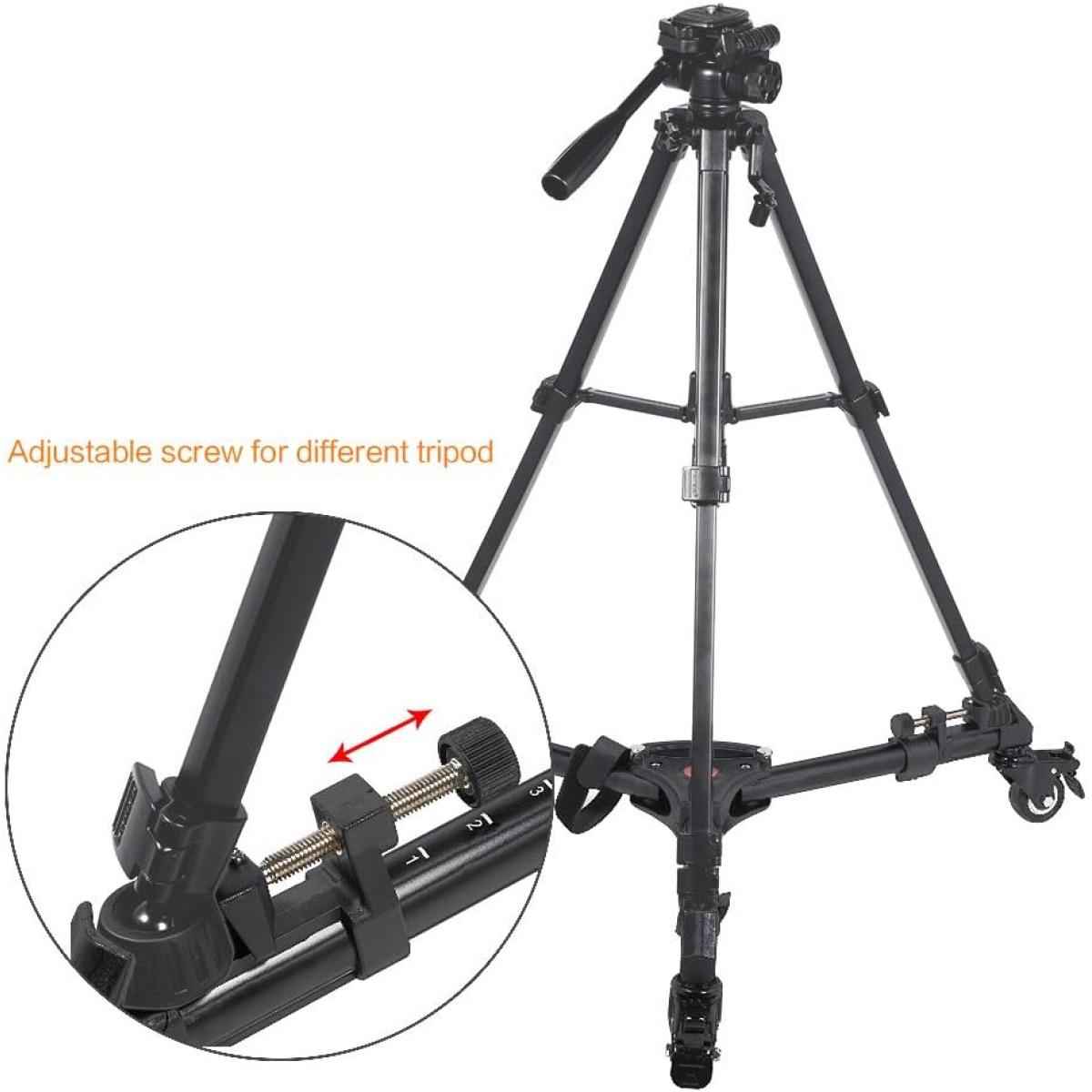 NO - Brand Universal Foldable Tripod Dolly with Adjustable Wheels