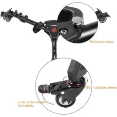 NO - Brand Universal Foldable Tripod Dolly with Adjustable Wheels