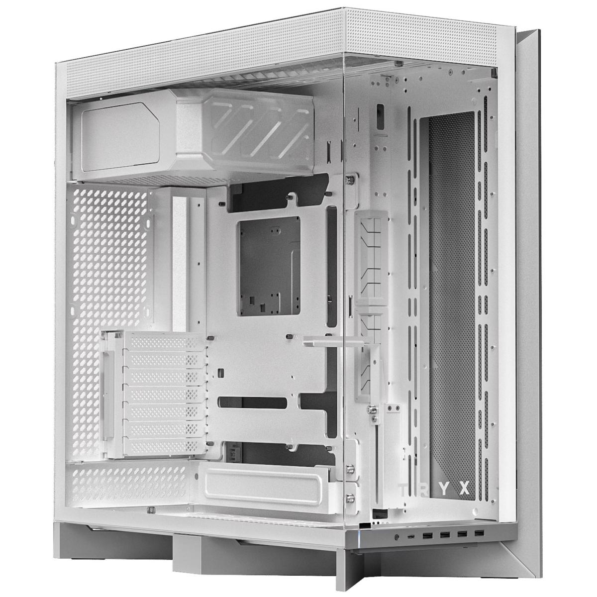 TRYX LUCA L70 (White) E-ATX Mid Tower Aesthetic Panoramic Tempered Glass Design Gaming case, Type-C, Up To 420mm Radiator, BTF Support TRYX LUCA L70 (White) E-ATX Mid Tower Aesthetic Panoramic Tempered Glass Design Gaming case, Type-C, Up To 420mm Radiator, BTF Support