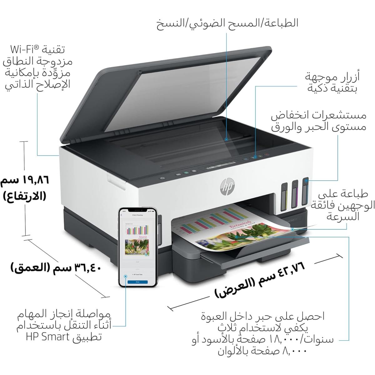 HP Smart Tank 720 WiFi Duplex Mutifunction Printer Print, Scan, Copy w/ Wireless Auto Ink & Paper Sensor ( up to 12000 Black & 8000 Colour) HP Smart Tank 720 WiFi Duplex Mutifunction Printer Print, Scan, Copy w/ Wireless Auto Ink & Paper Sensor ( up to 12000 Black & 8000 Colour)