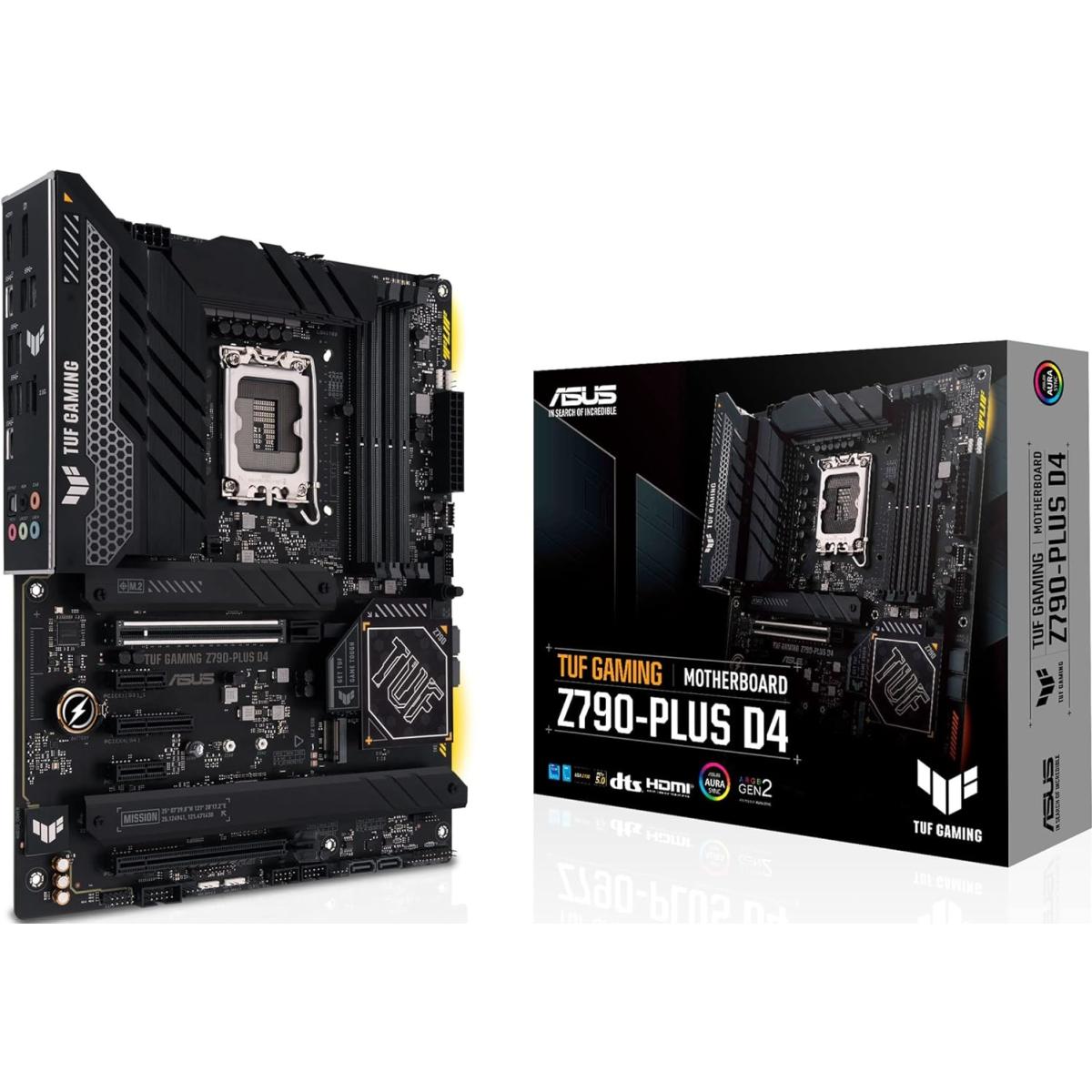 ASUS TUF GAMING Z790-PLUS D4, Intel 14th 13th 12th Series, LGA 1700/DDR4/PCIe 5.0/4xM.2 - ATX Gaming MotherBoard | ASUS TUF GAMING Z790-PLUS D4 | - CompuMe