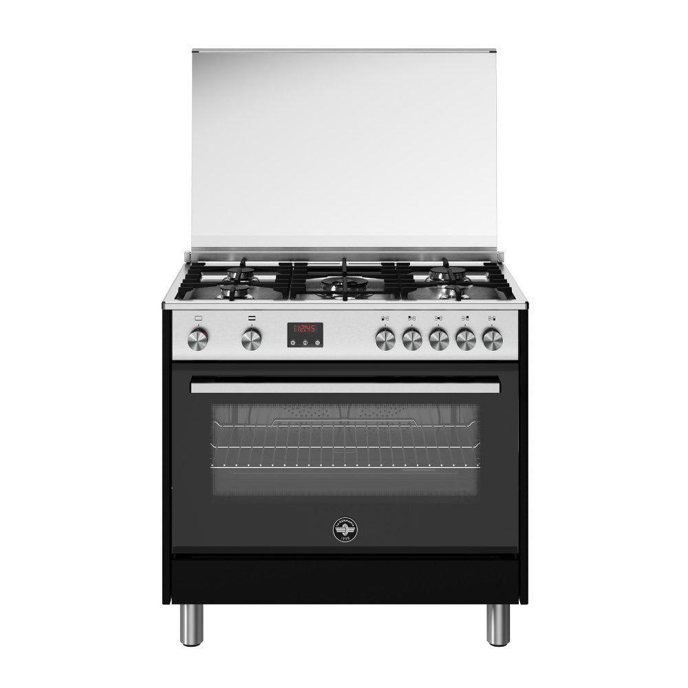 LaGermania 90cm Gas Cooker 5 Burners 142L Digital - Black
