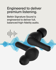 Belkin Sound Form Rhythm True Wireless Earbuds, Black - AUC012btBK