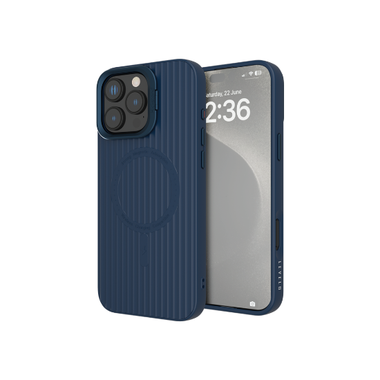 Levelo Livia TPU Silicone Case For iPhone 16 Pro Max, Blue - LVLLTSC16PMBL