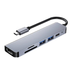 6 in 1 Multifunctional Type-C to HDTV USB SD TF Adapter Hub