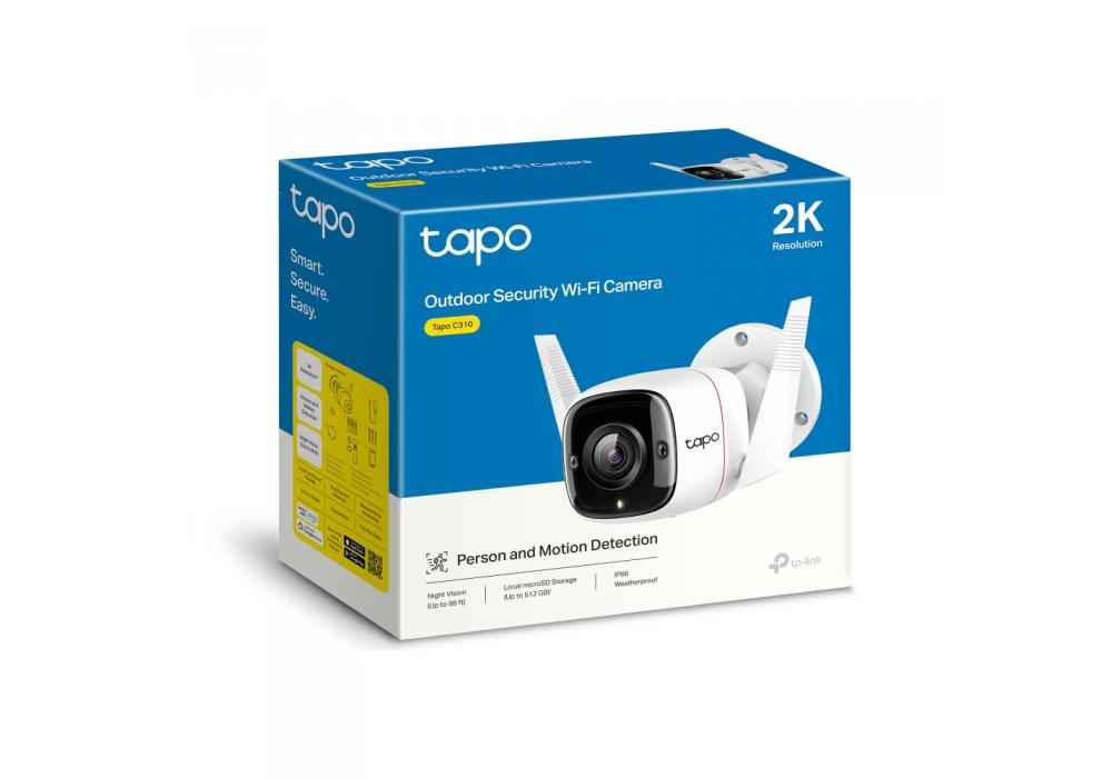 TP-Link Tapo Outdoor Security Wi-Fi Camera Ultra-High-Definition Video 2K Resolution Wired or Wireless Networking Advanced Night Vision Two-Way Audio & Sound and Light Alarm