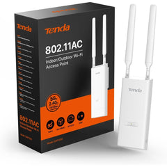 Tenda Oap1200 Outdoor Access Point, Ac1200 Dual Band Gigabit Wi Fi Access Point 24v Passive Poe, Ip65, Waterproof, 1 Gigabit Port White