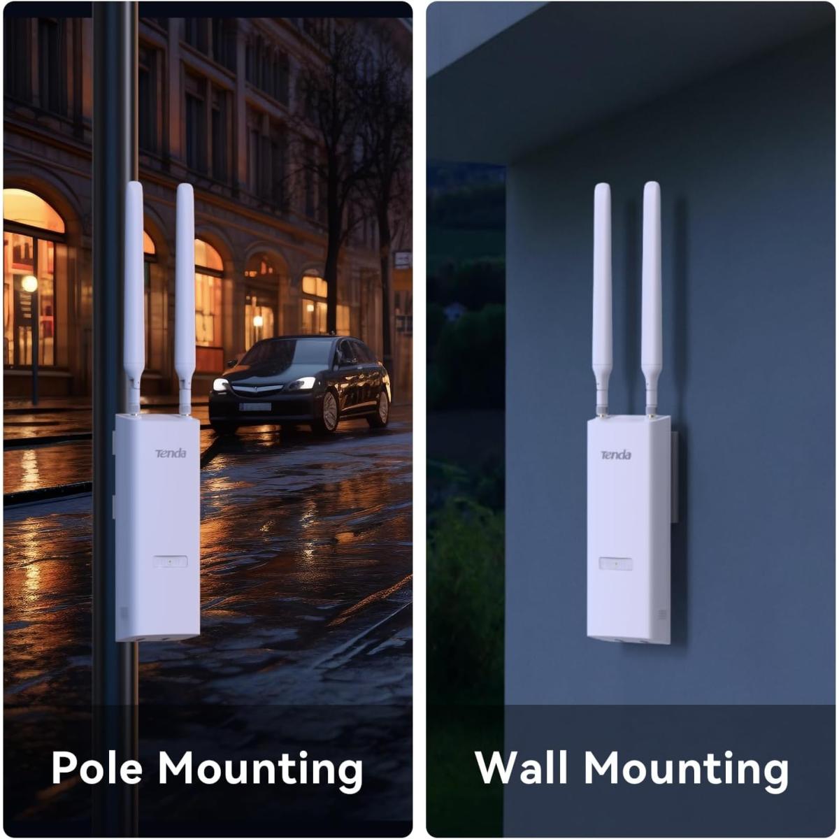 Tenda Oap1200 Outdoor Access Point, Ac1200 Dual Band Gigabit Wi Fi Access Point 24v Passive Poe, Ip65, Waterproof, 1 Gigabit Port White Tenda Oap1200 Outdoor Access Point, Ac1200 Dual Band Gigabit Wi Fi Access Point 24v Passive Poe, Ip65, Waterproof, 1 Gigabit Port White