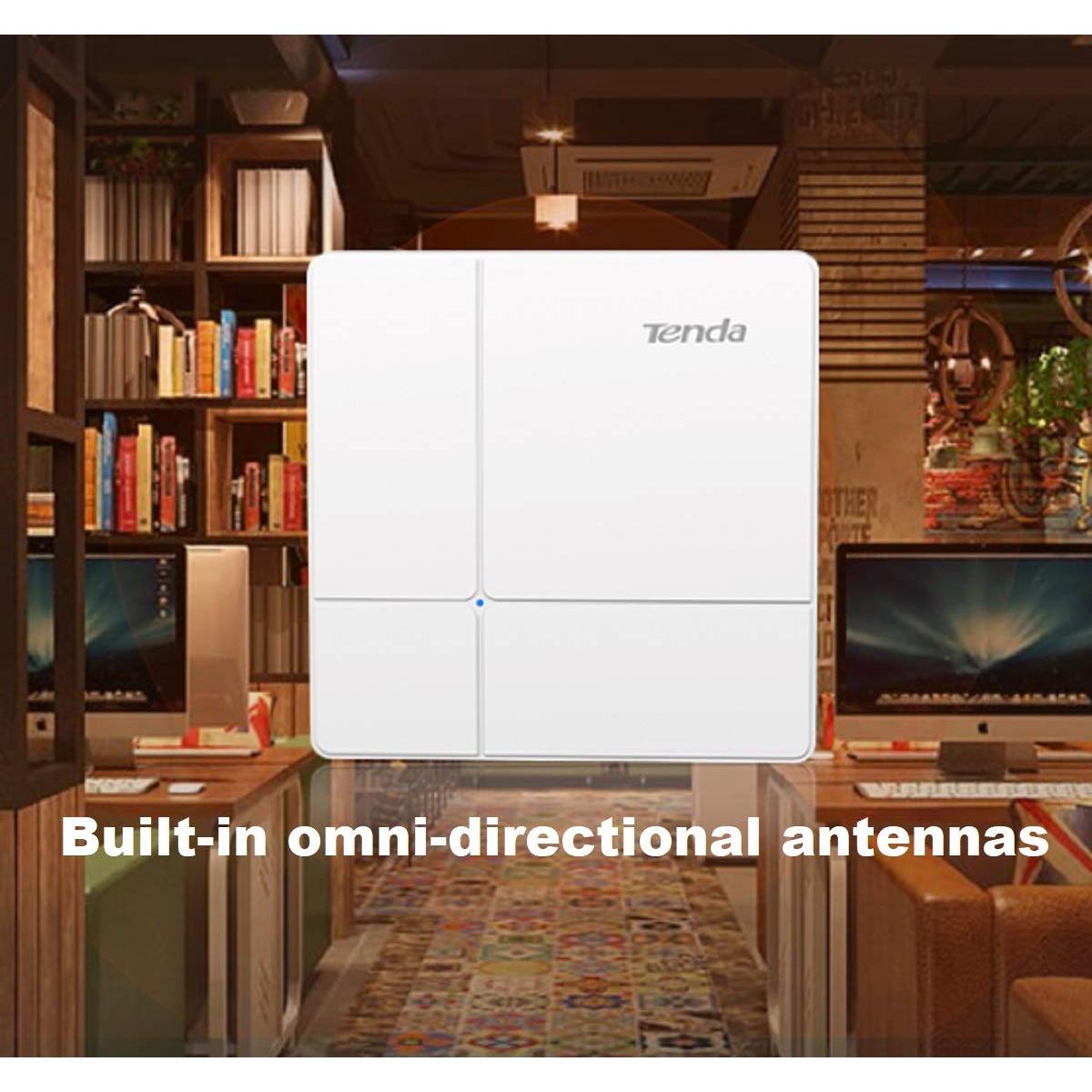 Tenda (I24) AC1200 Dual Band Gigabit Wireless Access Point PoE with 500 meter² with the tenda i24 ac1200 wave 2 is an ultra fast gigabit