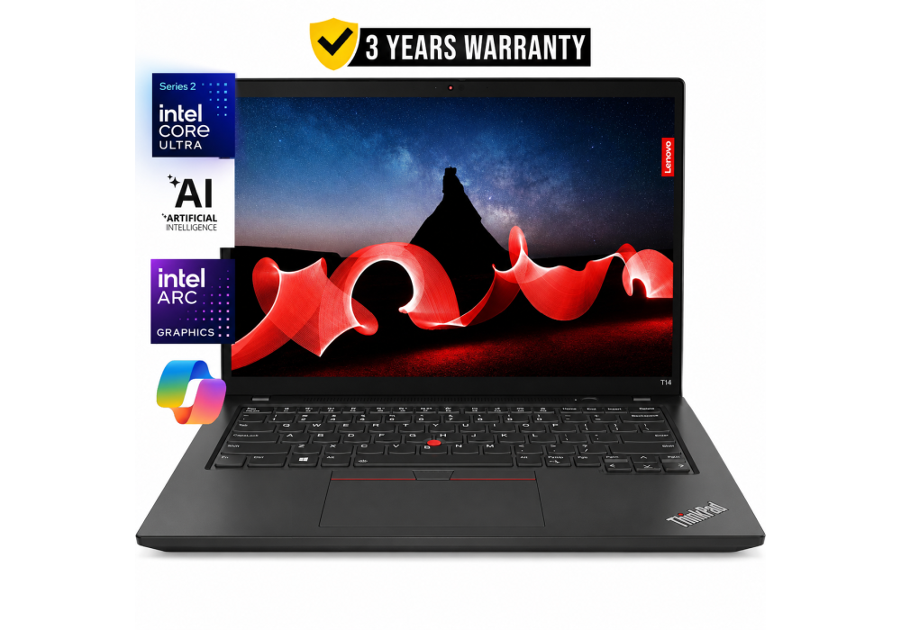 Lenovo ThinkPad T14 Gen 6 Ultra Business Laptop, Intel Core Ultra 7 258V, Up to 47 TOPS, Intel® Arc™ Graphics, 32GB LPDDR5X-8533, 1TB SSD, 14" FHD+ IPS, Wi-Fi 7, BT 5.4 - 3 Years Warranty