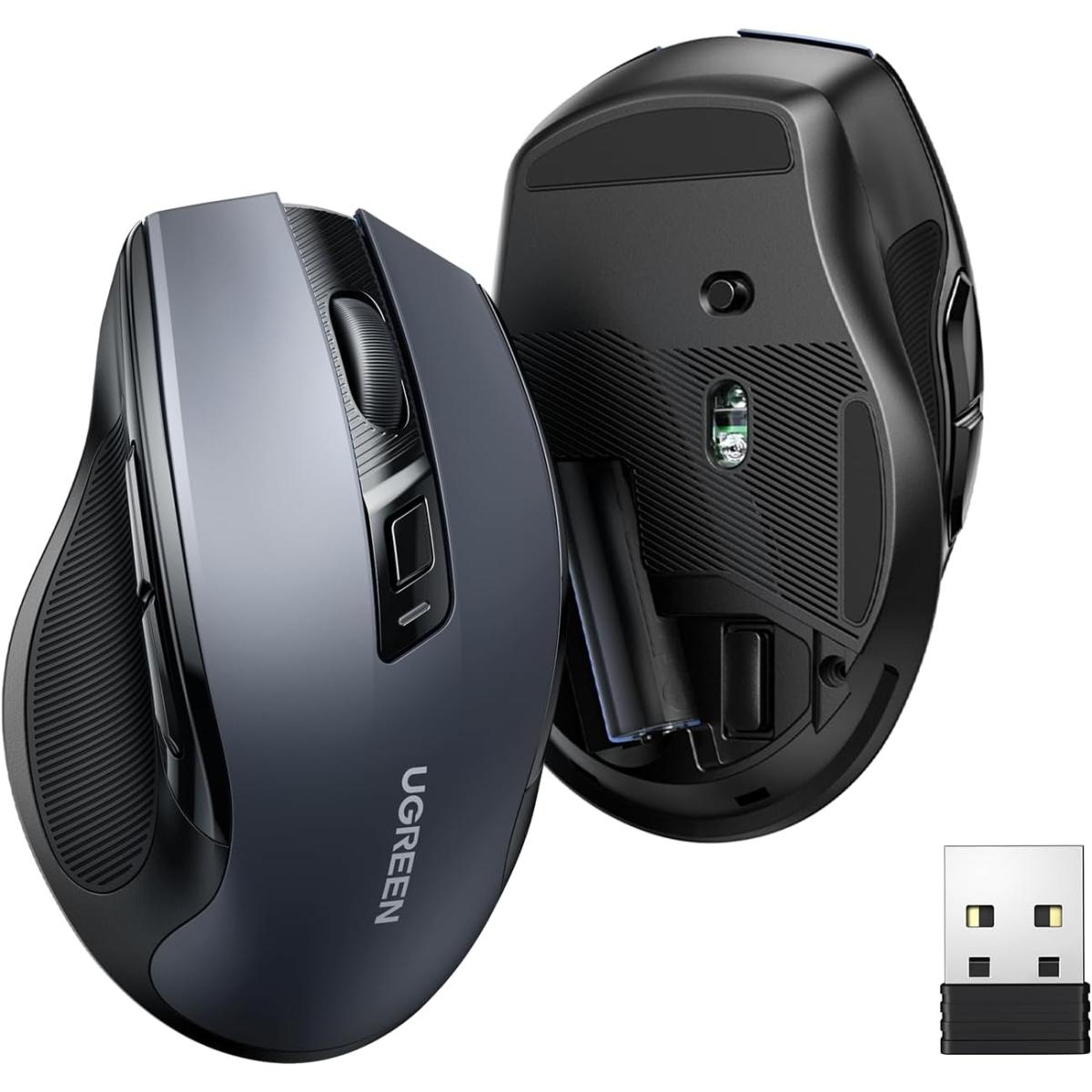 UGREEN MU006S Rechargeable Wireless Mouse Bluetooth 5.4 & 2.4G Black (55658)