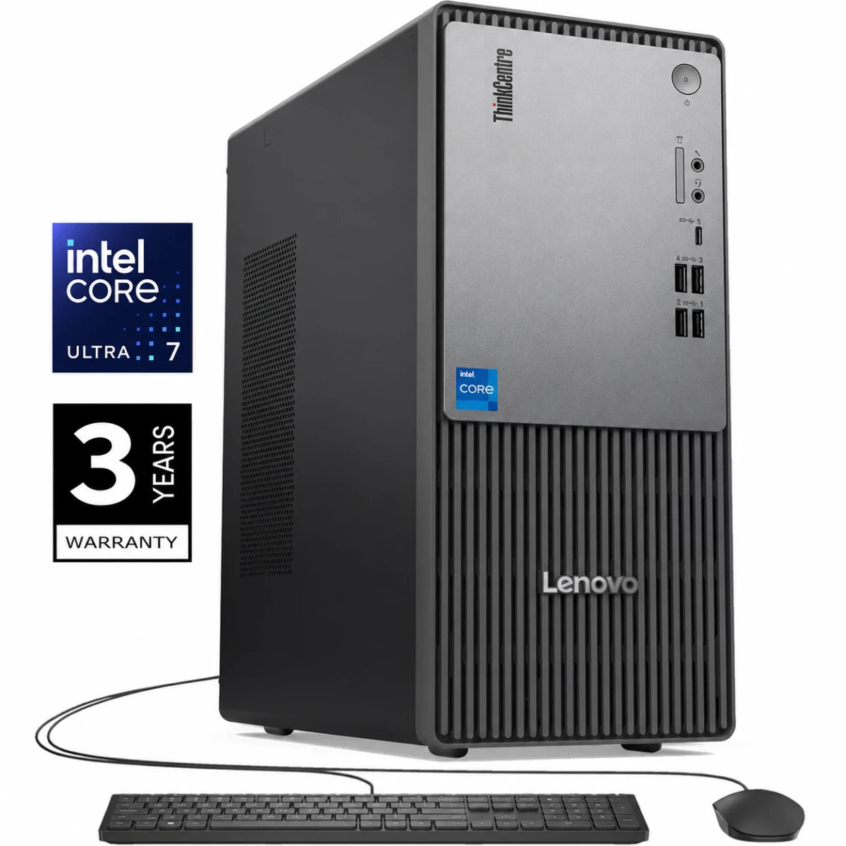 Lenovo ThinkCentre Neo 50t Gen 6 Tower (2025) NEW Intel Core Ultra 7 265 20-Cores Next-level AI Business Tower Desktop w/ 3 Years Warranty - Black