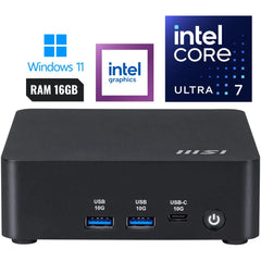 Msi Cubi Nuc Ai 1umg (2025) Mini Pc Barebone Intel Core Ultra 7 155h 16 Cores High Performance Processor W/ Supporting Up To 4 Displays & Dual 2.5g Lan Vesa Mountable