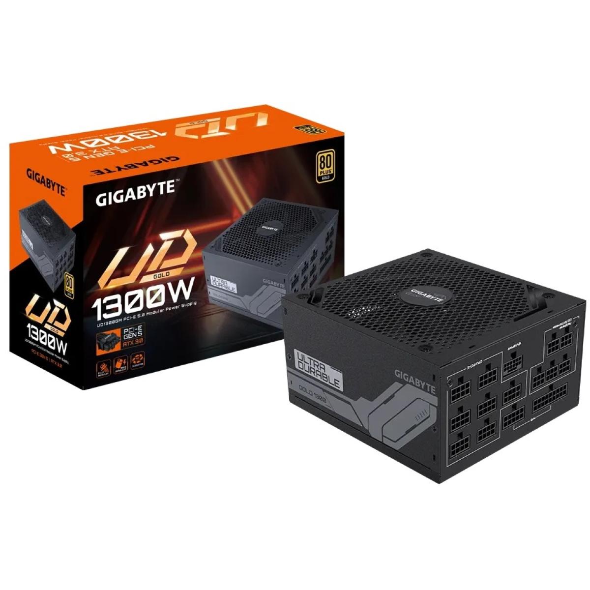 GIGABYTE UD1300GM PG5 1300W (ATX 3.0) PCIE 5.0 (12VHPWR) 80 Plus Gold Full Modular Power Supply | GP-UD1300GM PG5 | - CompuMe