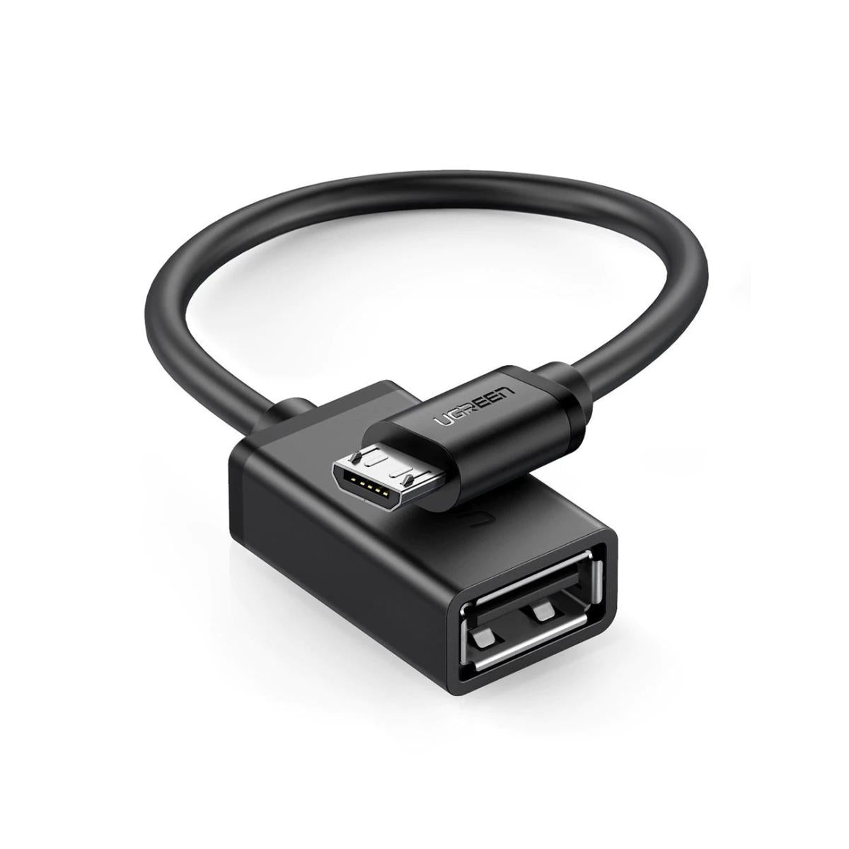 UGREEN US133 Micro USB Male to USB-A Female Cable with OTG Nickel Plating- 15cm