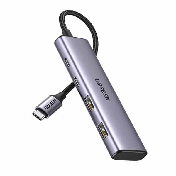 UGREEN 15395 USB C HUB WITH 2 USB-C AND 2 USB-A 5GBPS DATA PORT ALUMINUM