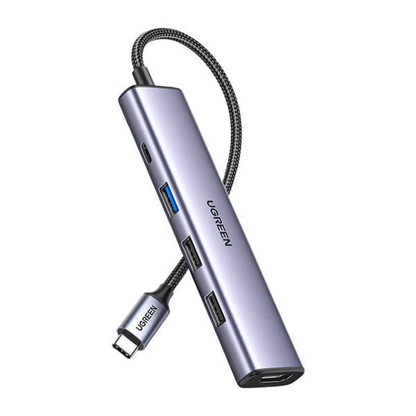 UGREEN 15495 15596 5-in-1 USB-C to HDMI 4K 30Hz, X1 USB-A 3.0 - X2 USB-A 2.0 - X1 USB-C PD ADAPTER