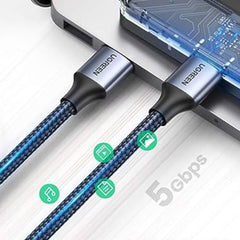 UGREEN 80791 CABLE USB 3.0 MALE TO MALE BRAIDED 2M