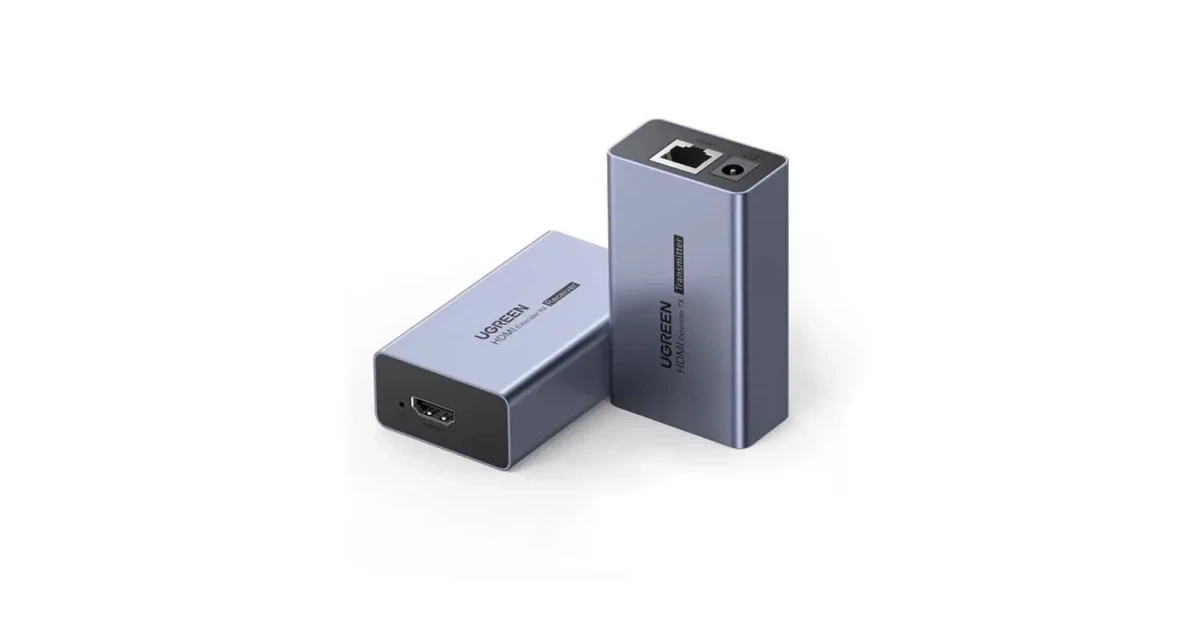 UGREEN HDMI Over Ethernet Extender (50m) – RJ45 Cat5e/Cat6 | 1080p@60Hz | EU Power Adapter | CM609 (90811EU)