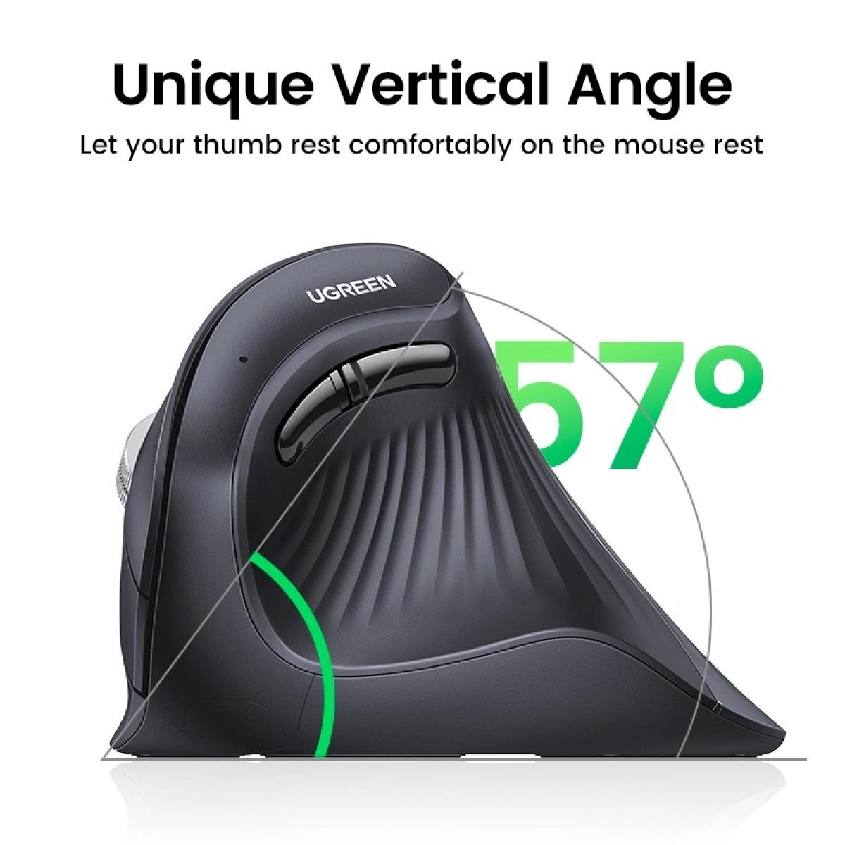 UGREEN Vertical Mouse (Multi - Mode Bluetooth + Wireless ) Ergonomic Design - MU008
