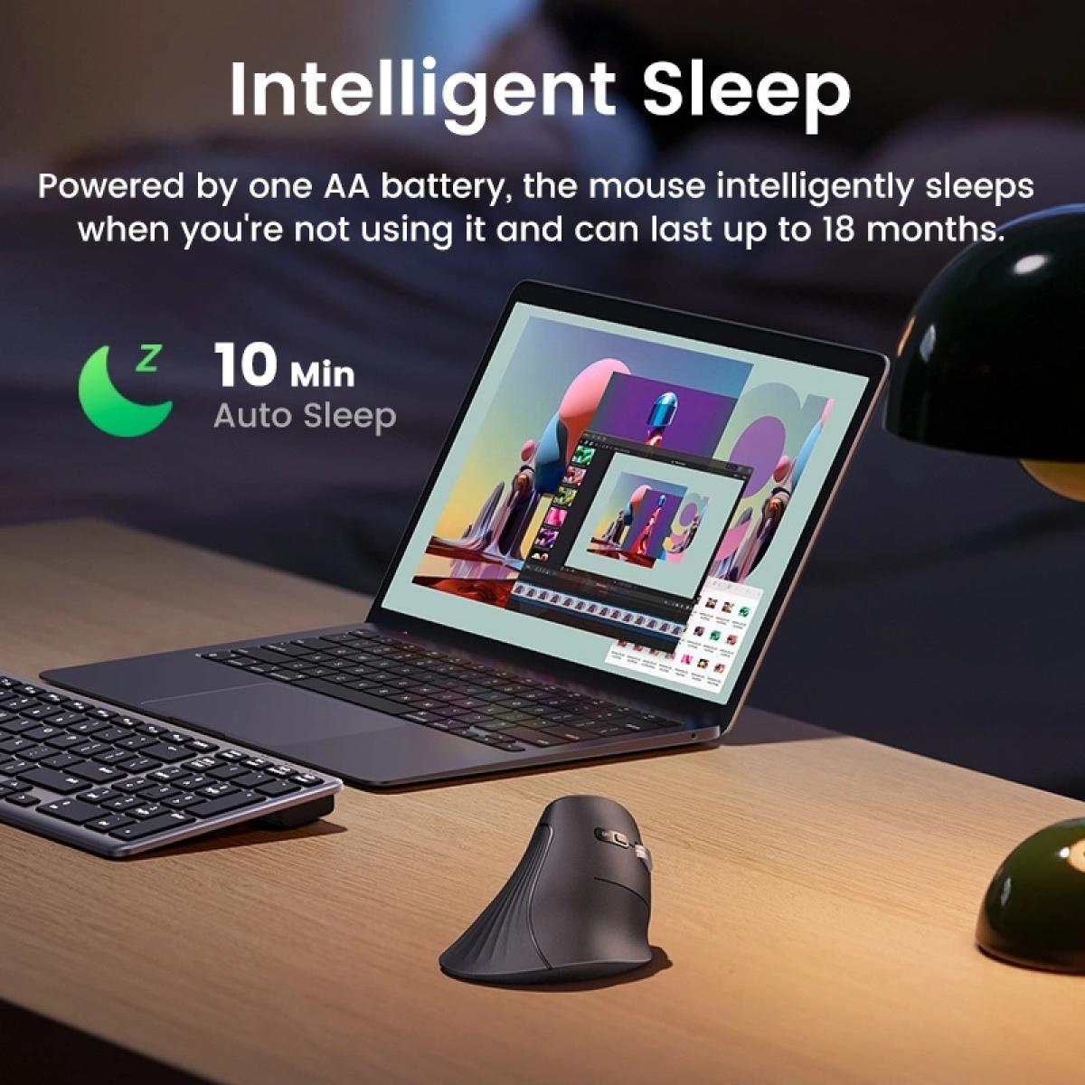 UGREEN Vertical Mouse (Multi - Mode Bluetooth + Wireless ) Ergonomic Design - MU008