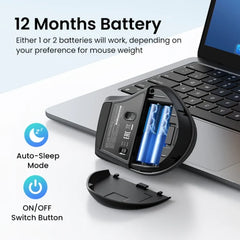 UGREEN 45792 Multi-Mode Wireless Bluetooth Mouse – 2.4GHz, Thumb Wheel, Side Scrolling