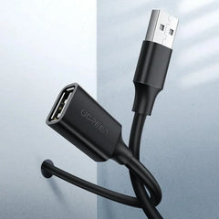UGREEN US103 USB 2.0 Male to Female Extension Cable – 1.5m, Black