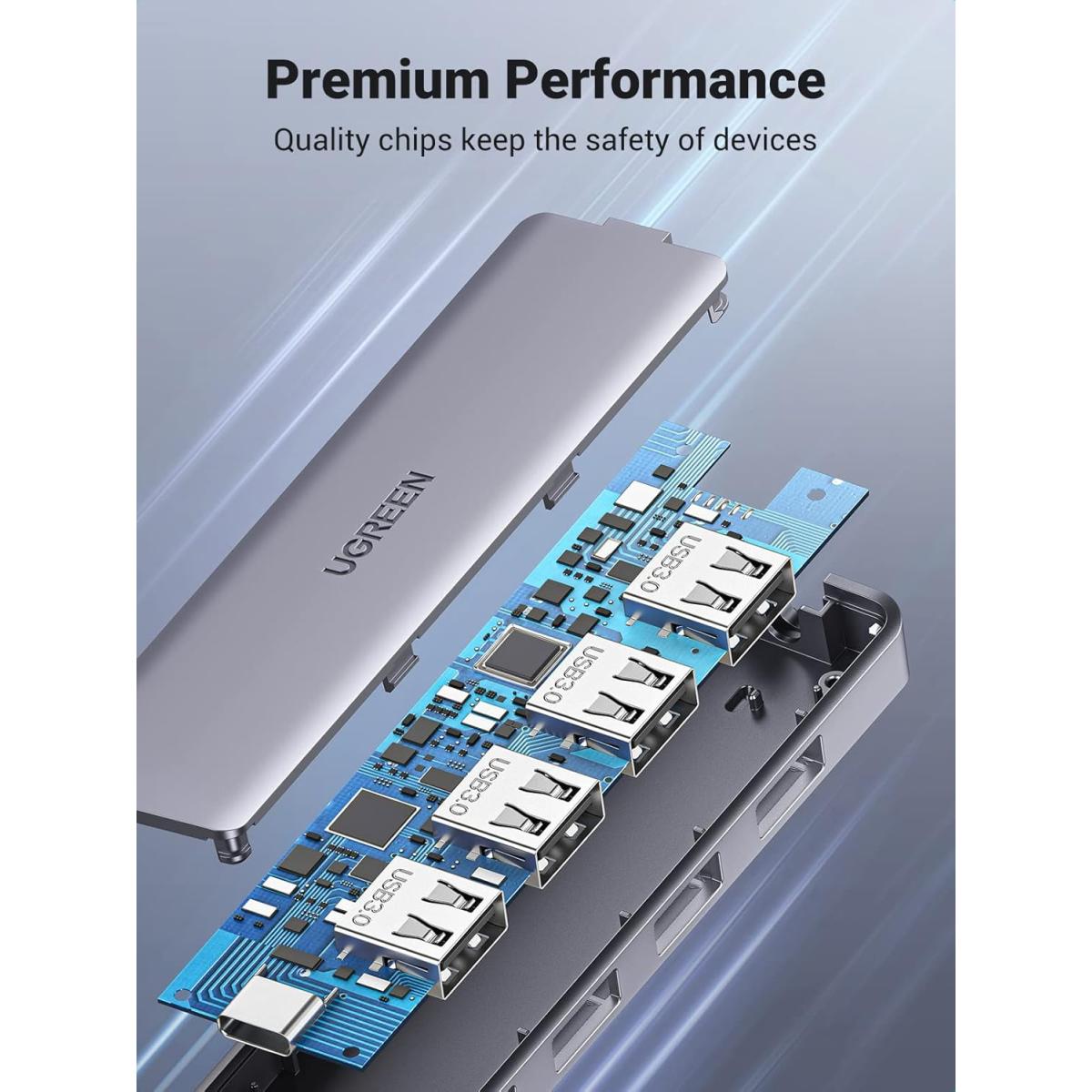 UGREEN USB - C to USB A Hub with 4 USB 3.0 for Laptop, MacBook, iPad Pro, Chromebook, Dell XPS, Galaxy S23 (CM219 - 70336)