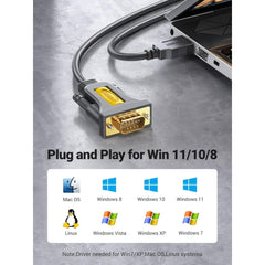 UGREEN USB to DB9 RS232 Adapter Cable 1M CR104 20210 | Serial Converter Cable