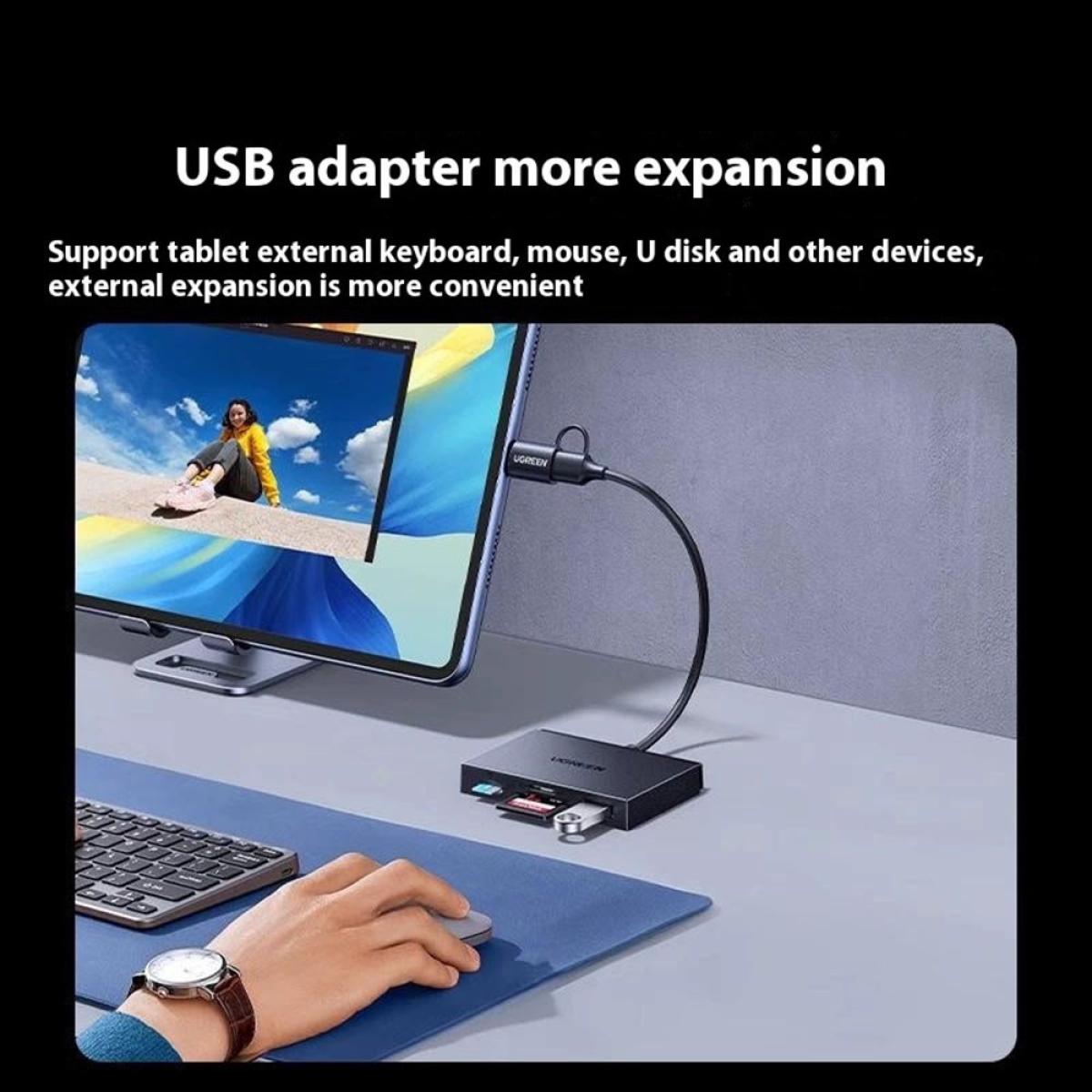 Ugreen 45178 2 In 1 USB A / Type C to Sd / Tf / Nm Card Reader for Apple / Huwei / Android
