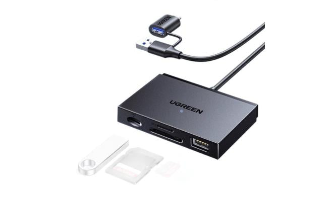Ugreen 45178 2 In 1 USB A / Type C to Sd / Tf / Nm Card Reader for Apple / Huwei / Android