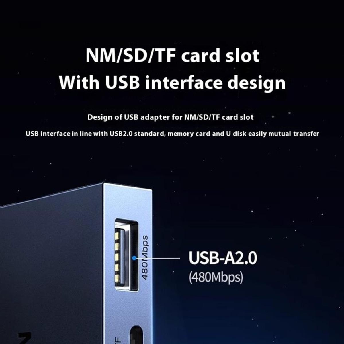 Ugreen 45178 2 In 1 USB A / Type C to Sd / Tf / Nm Card Reader for Apple / Huwei / Android