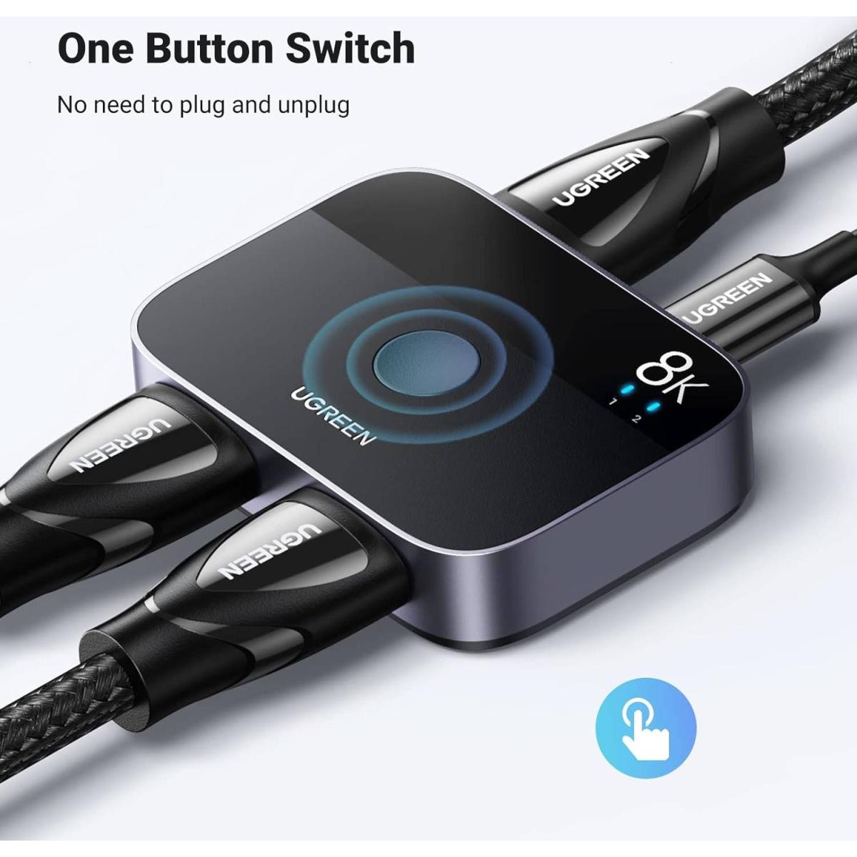 UGREEN HDMI 2.1 Switch 8K@60Hz Bi - directional HDMI Splitter with monitor