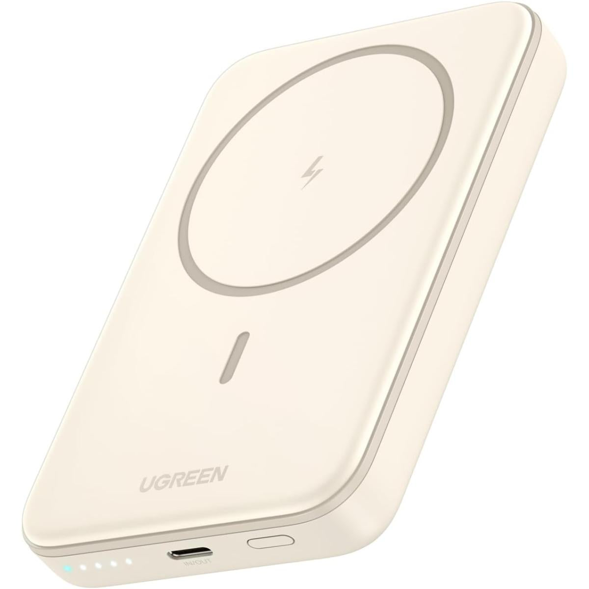 Ugreen Pb561 Magnetic Power Bank, 10,000mah Wireless Portable Charger, Pd 20w Fast Charging Battery Pack With Usb C For Magsafe, Iphone 16/16 Pro/15/15 Plus/15 Pro/15 Pro Max, Iphone14/13/12 Series White - CompuMe